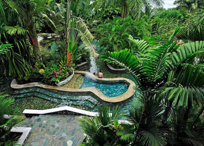 Curved Natural Stone Thermal Pools Baldi