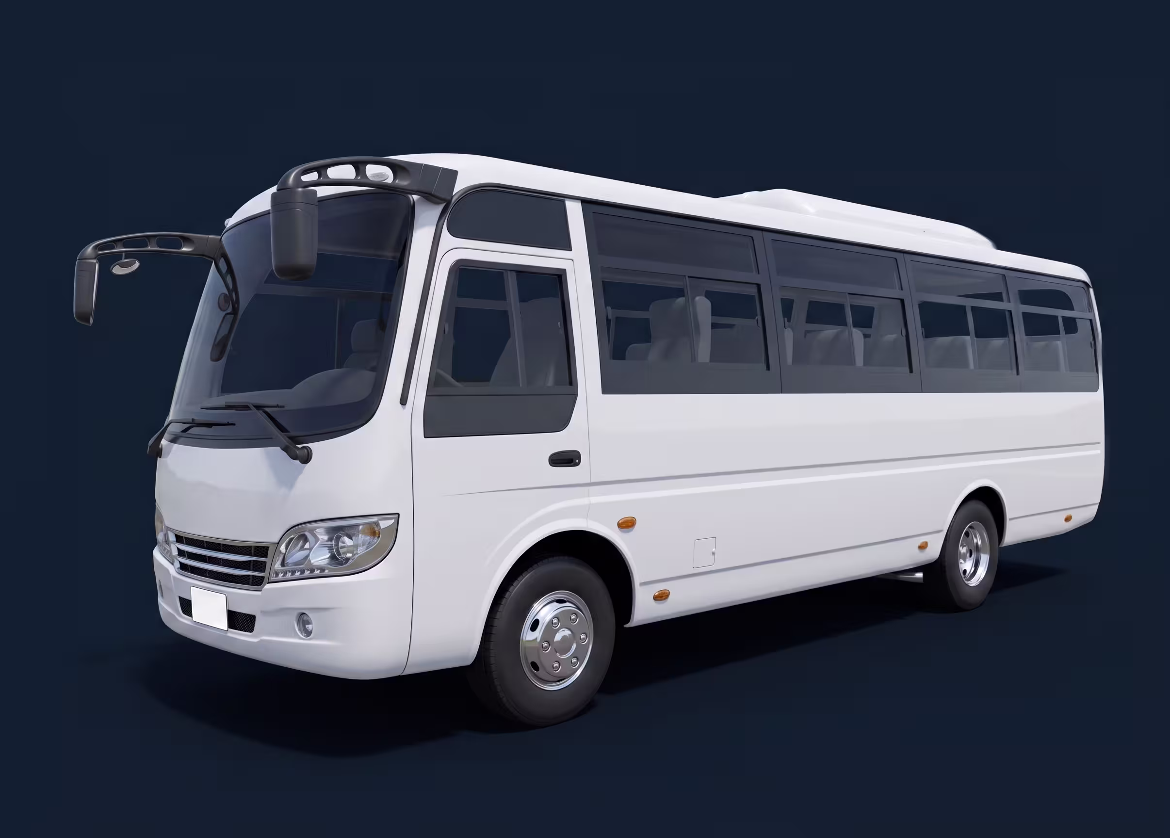 Modern white passenger minibus used for group tourism transportation, private charters, and guided day excursions.